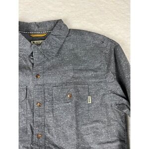 Dravus Men's Long Sleeve Button Up Shirt Speckled Dark Gray Size M